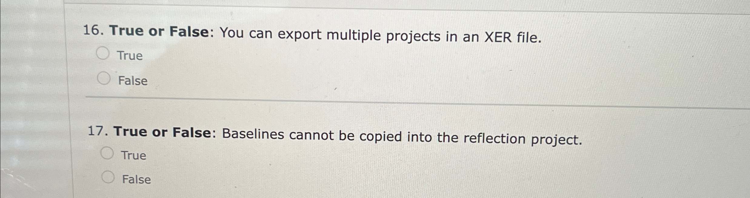 True or False: You can export multiple projects