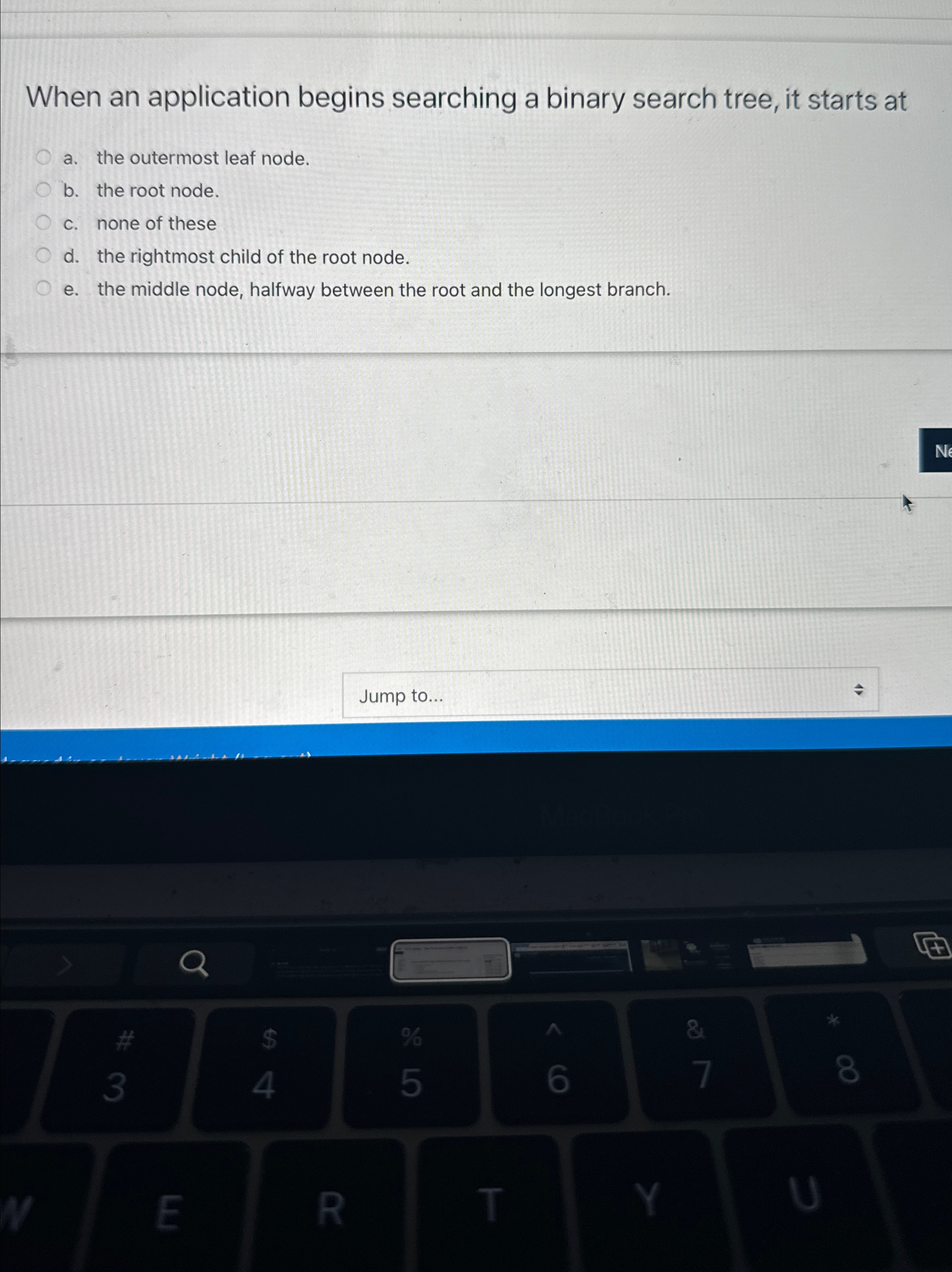 When an application begins searching a binary