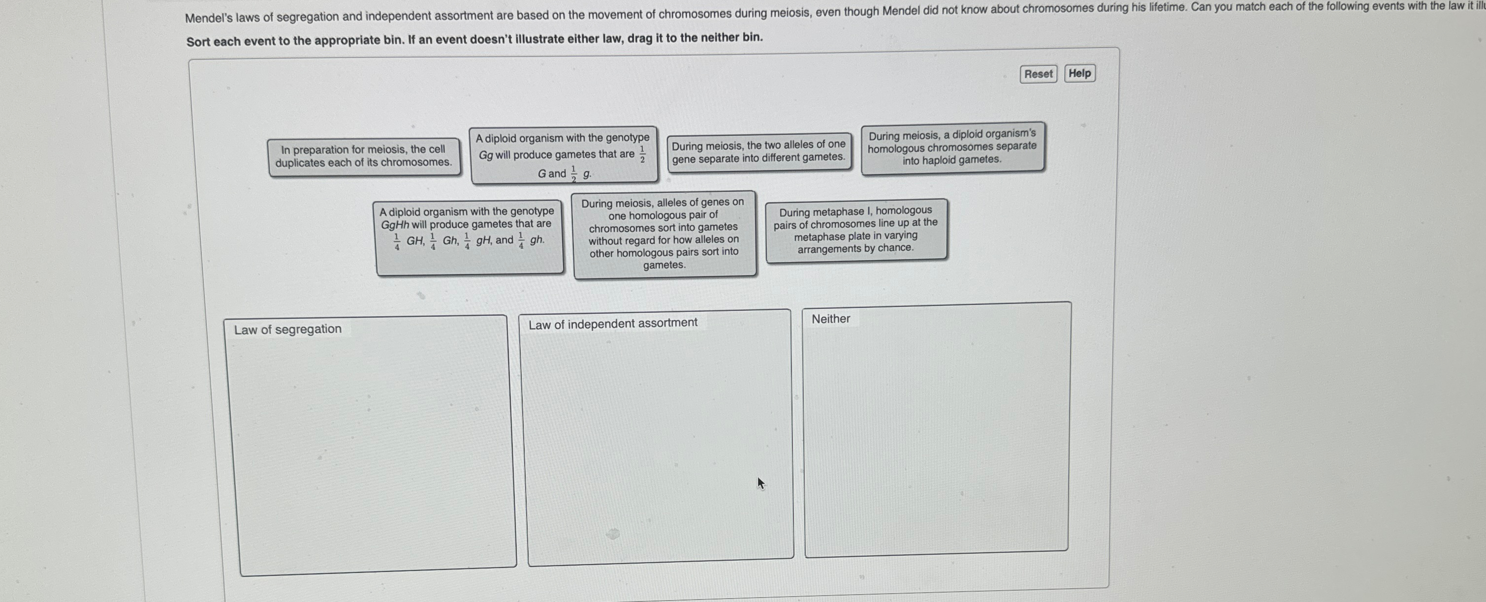 Sort each event to the appropriate bin. If an
