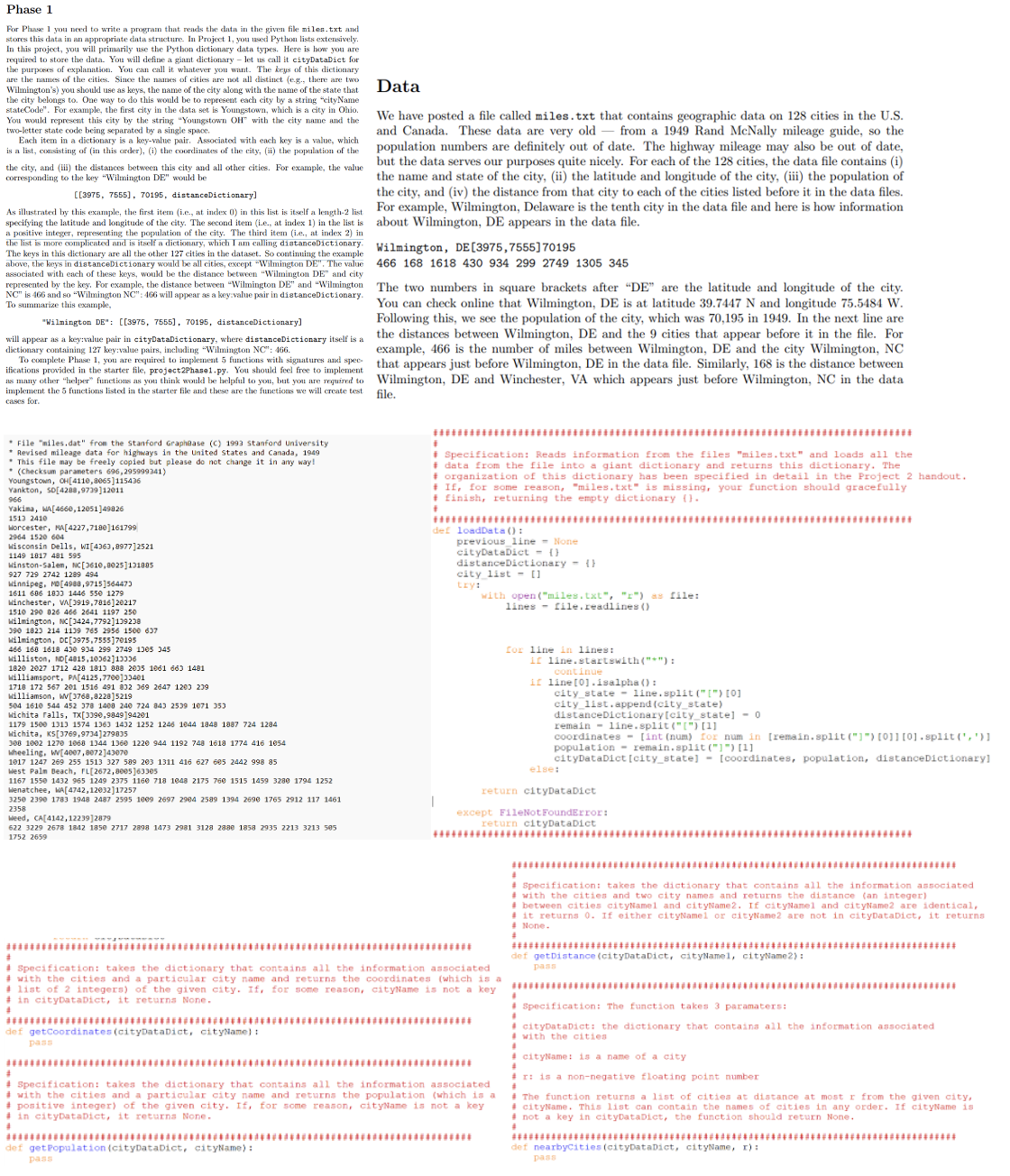 Specification: Reads information from the files