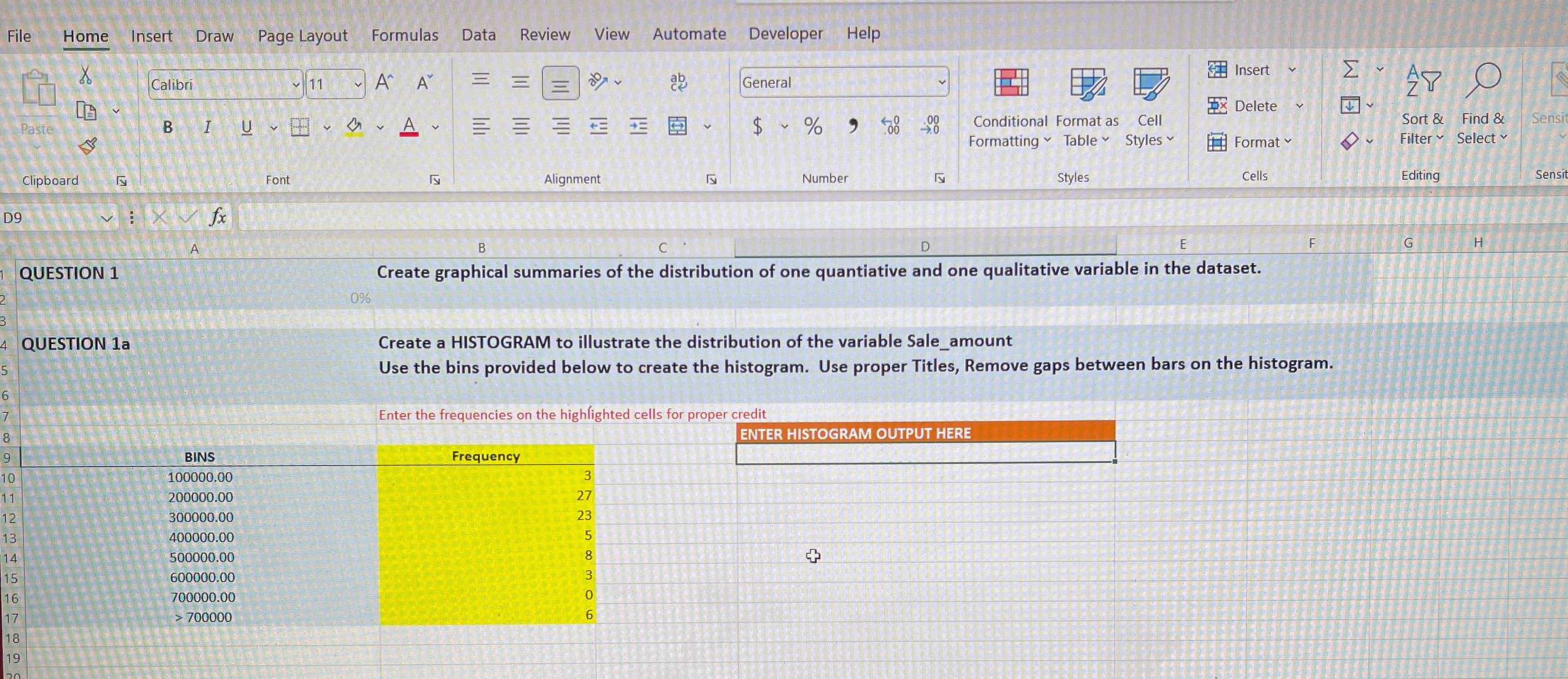 QUESTION 1 Create graphical summaries of the
