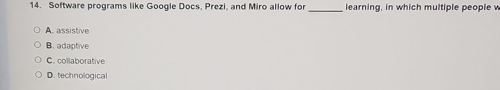 Software programs like Google Docs, Prezi, and