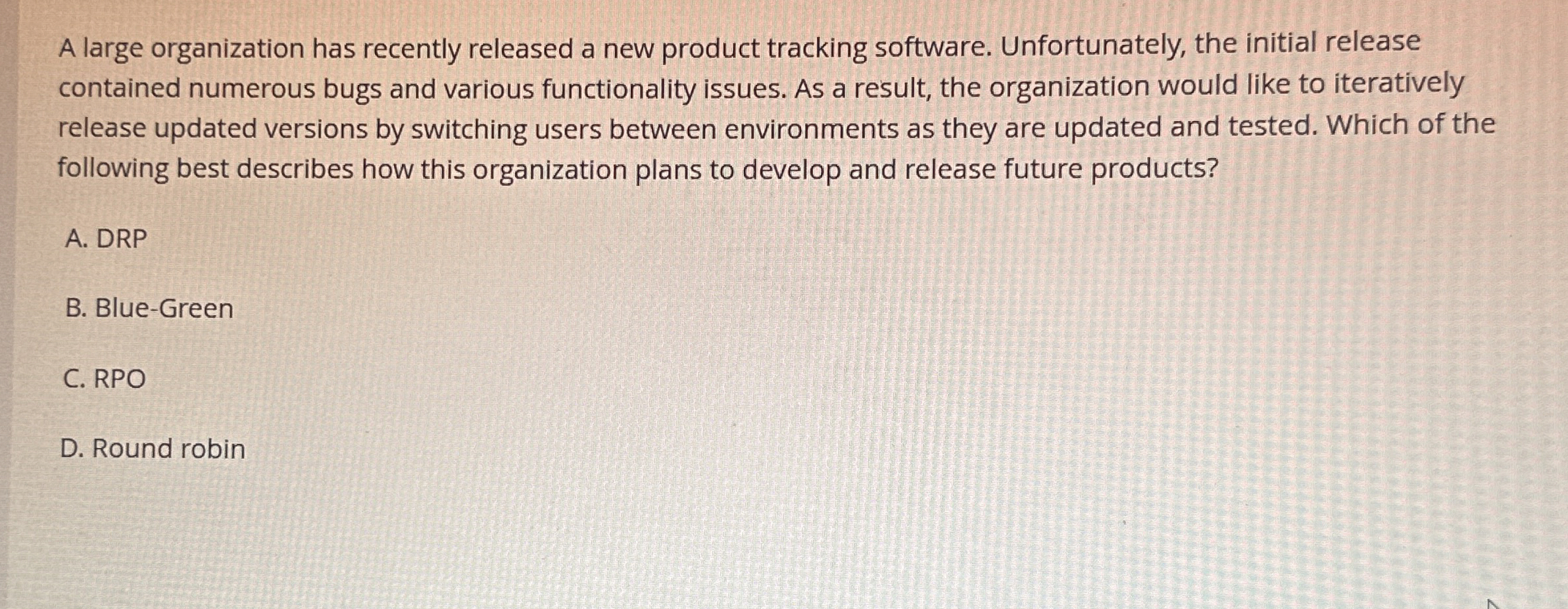 A large organization has recently released a new