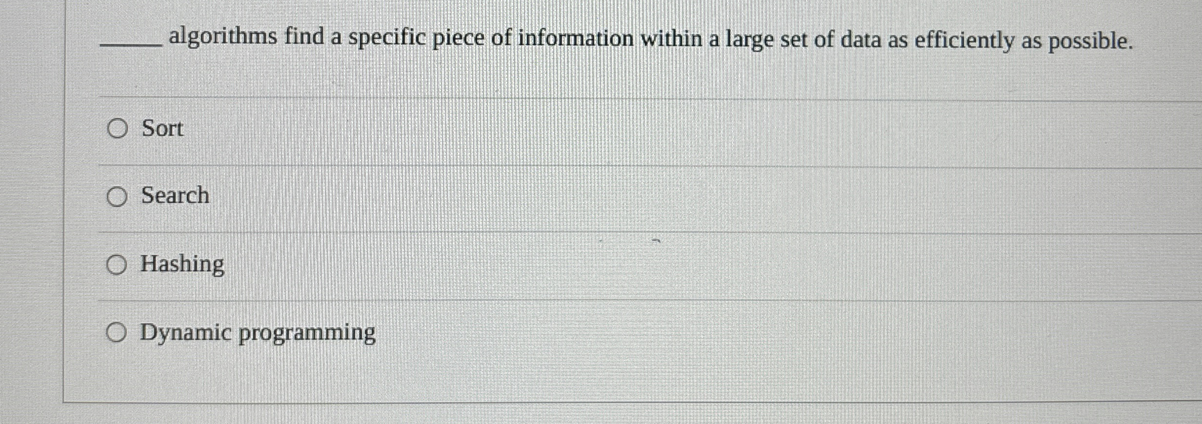 algorithms find a specific piece of information