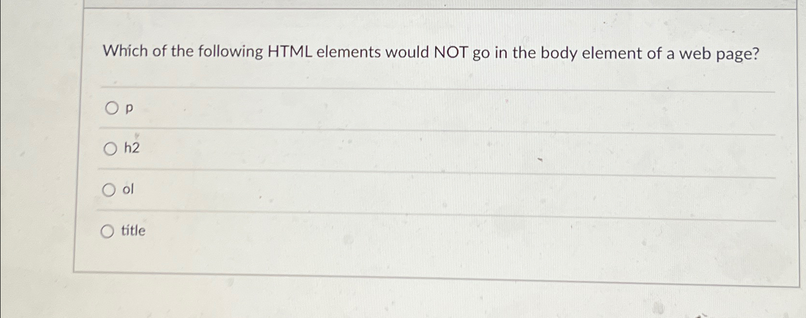 Which of the following HTML elements would NOT go