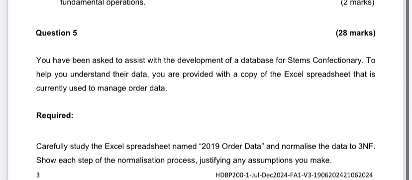 fundamental operations. ( 2 marks ) Question 5 (