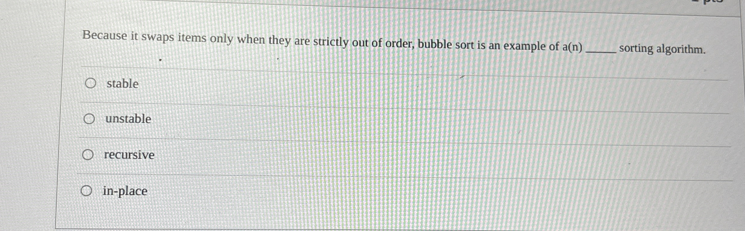 Because it swaps items only when they are