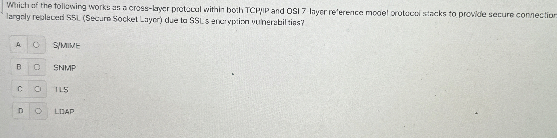 Which of the following works as a cross - layer
