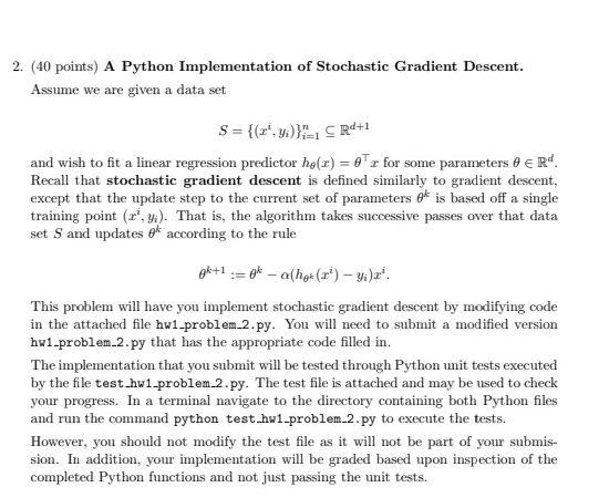 ( 4 0 points ) A Python Implementation of