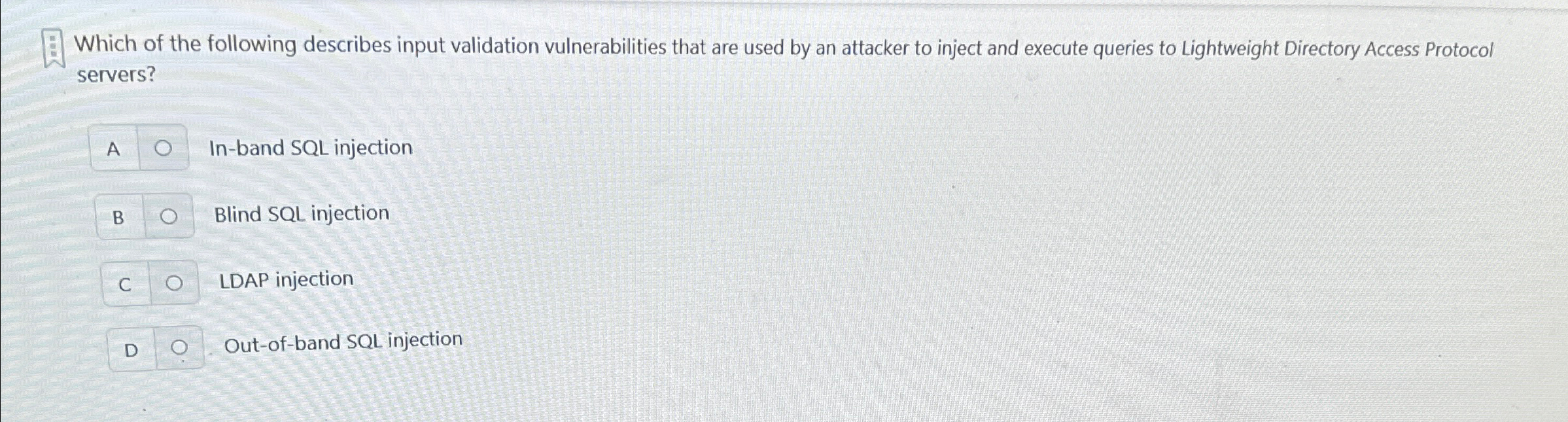 Which of the following describes input validation