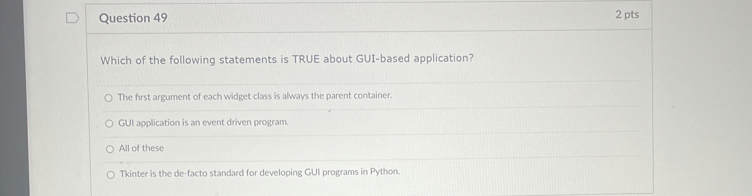 Question 4 9 2 pts Which of the following