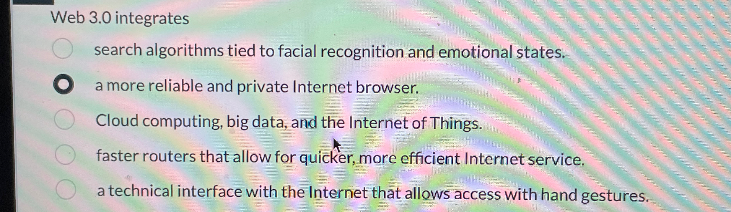 Web 3 . 0 integrates search algorithms tied to