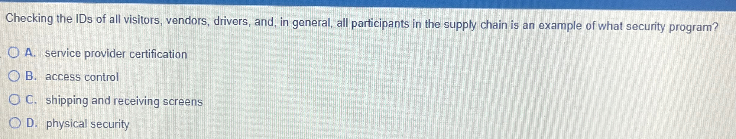 Checking the IDs of all visitors, vendors,