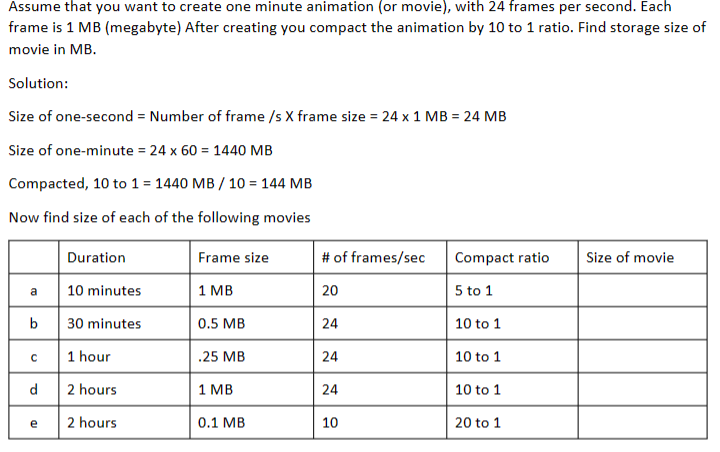 Assume that you want to create one minute