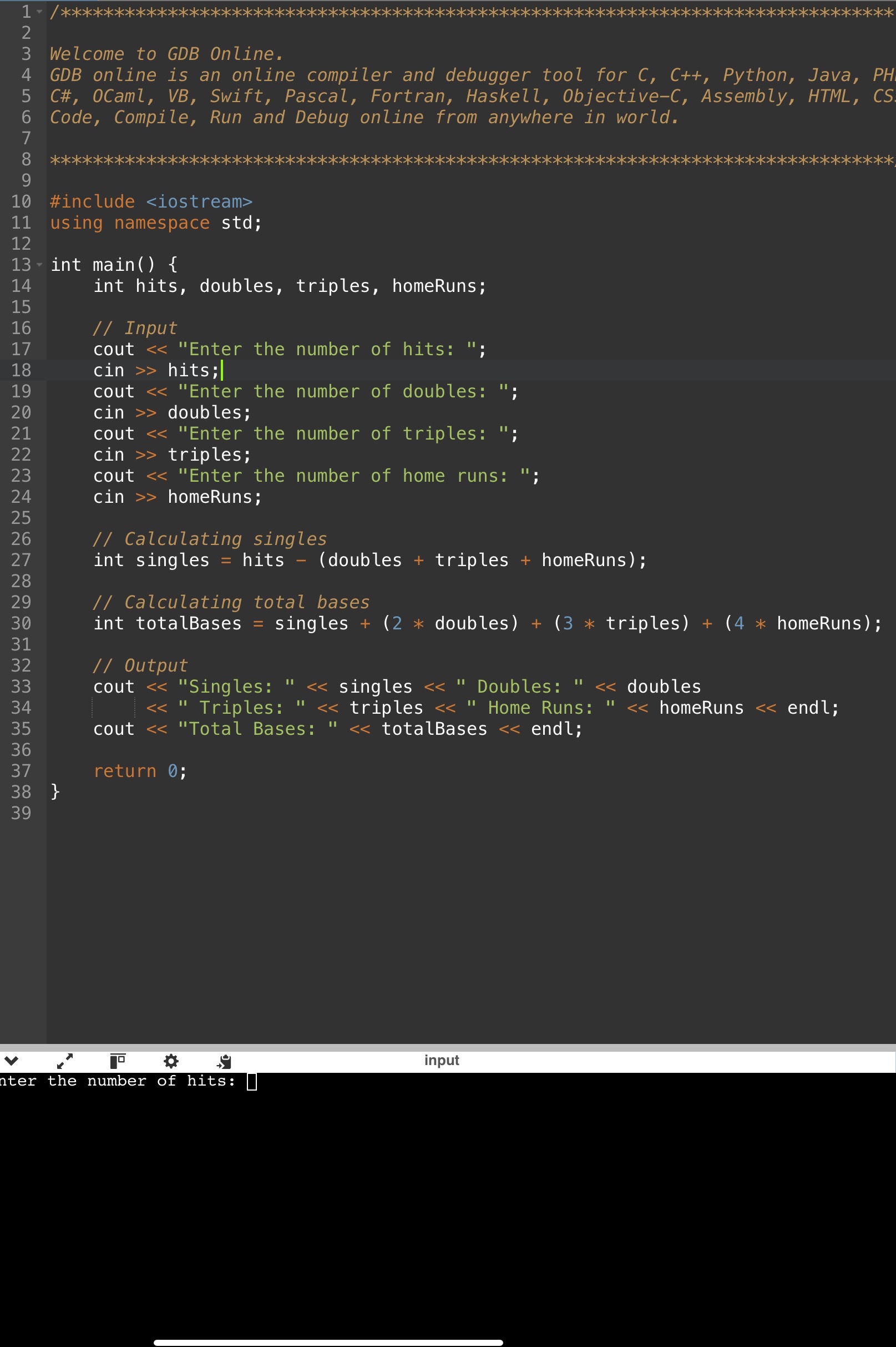 Why wont this code match the output? And, not