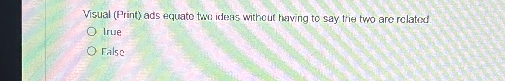Visual ( Print ) ads equate two ideas without