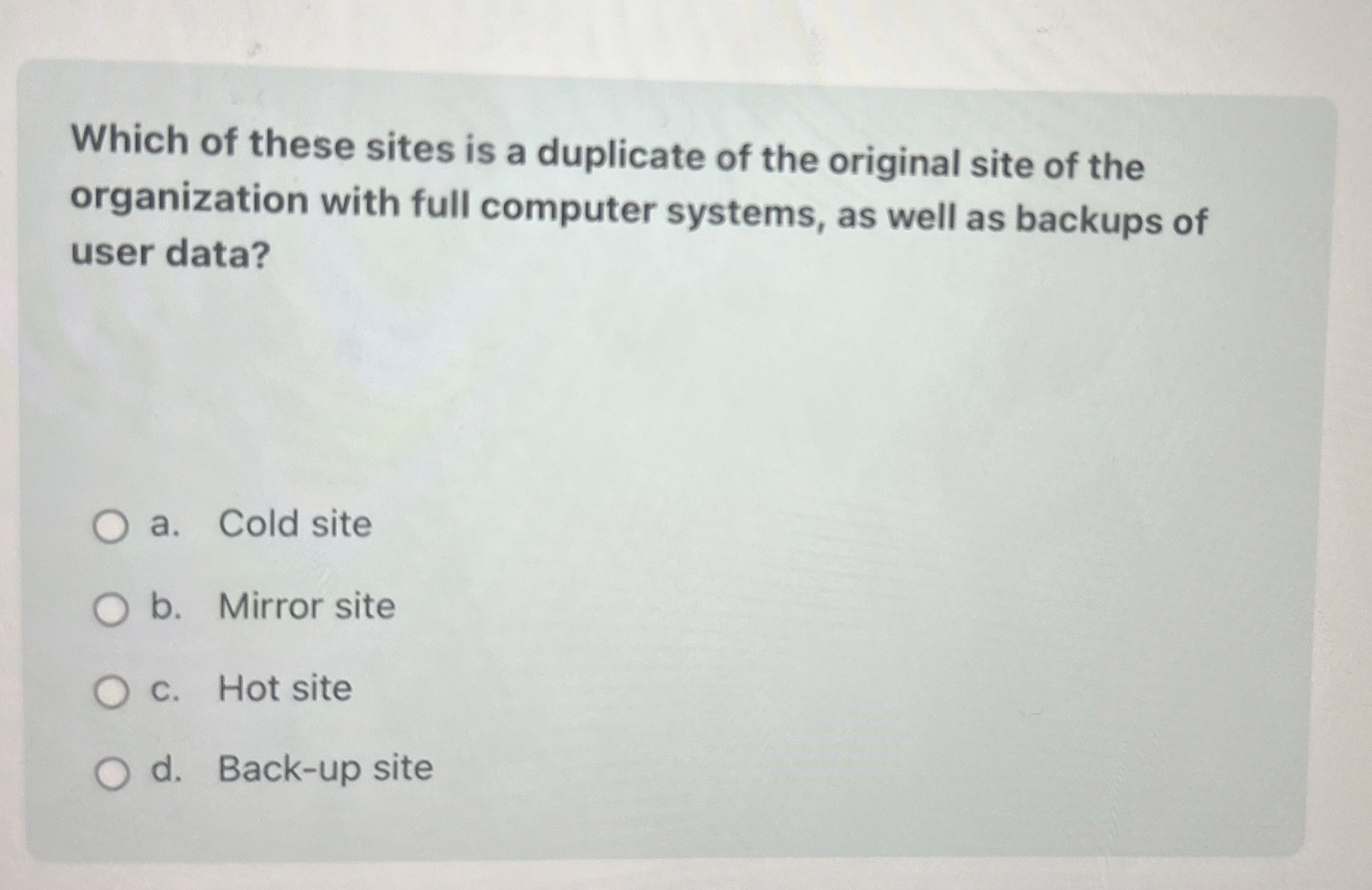 Which of these sites is a duplicate of the