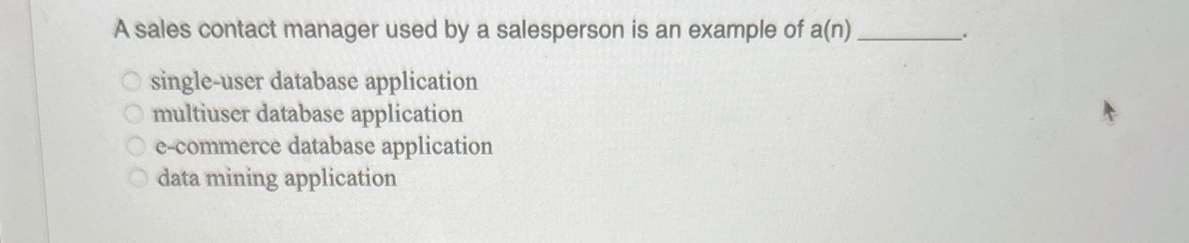 A sales contact manager used by a salesperson is