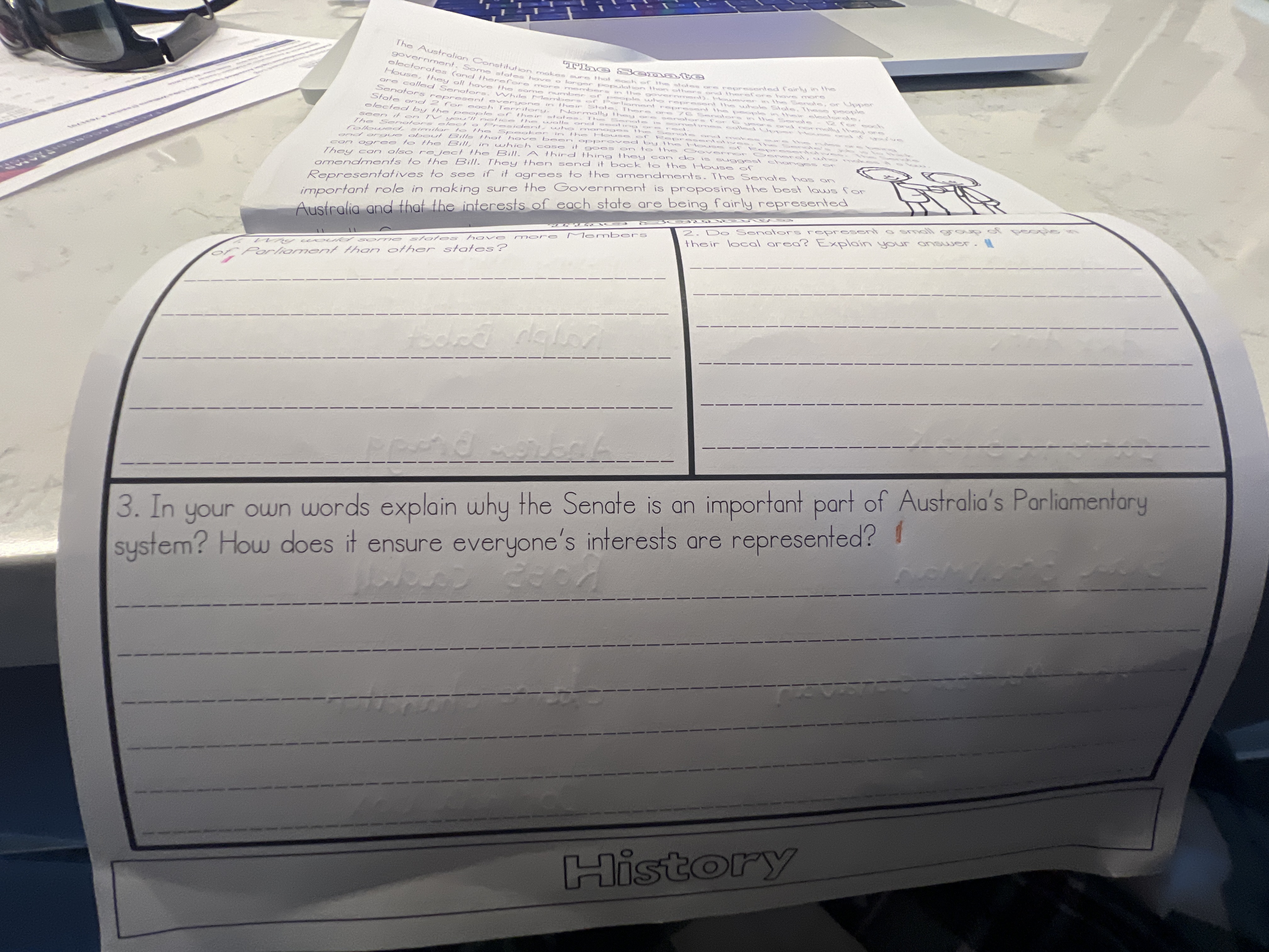 In your own words explain why the Senate is an