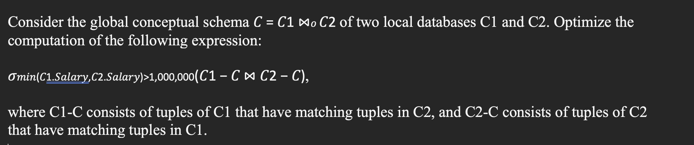 Consider the global conceptual schema C = C 1 |  style=