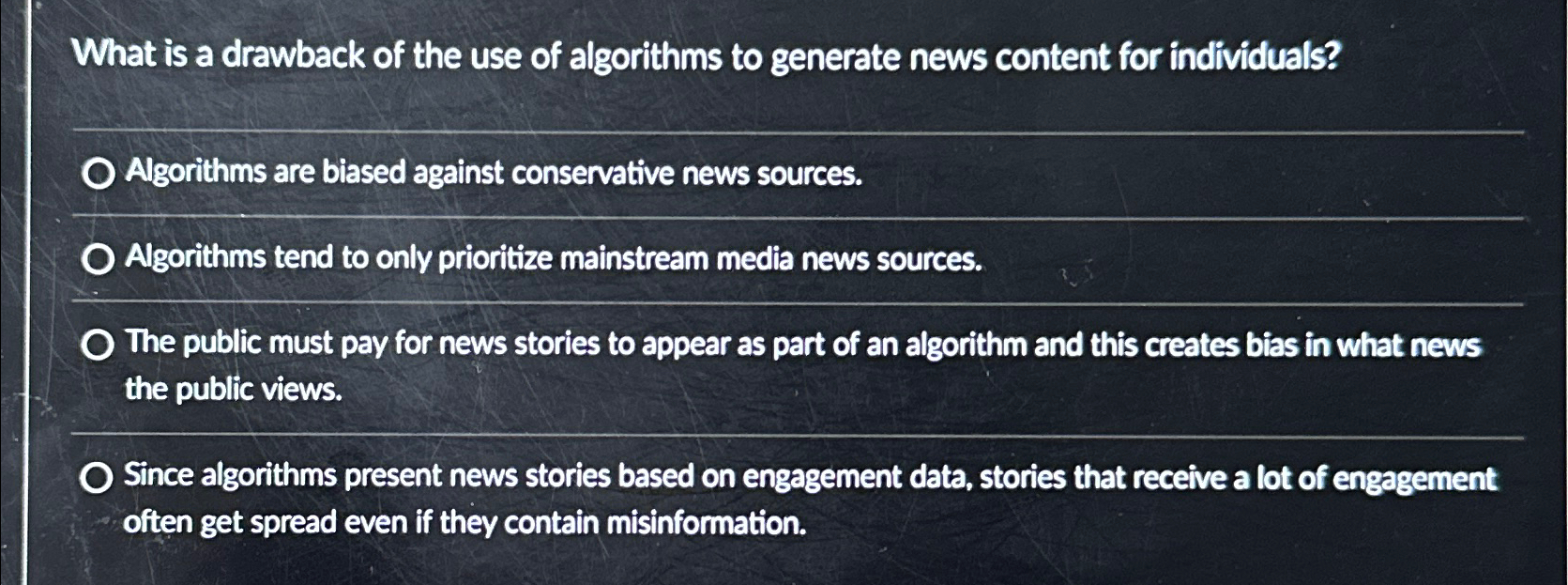 What is a drawback of the use of algorithms to