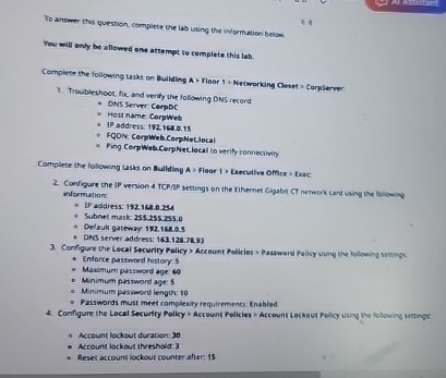 Test To arsame thes question, complete the las