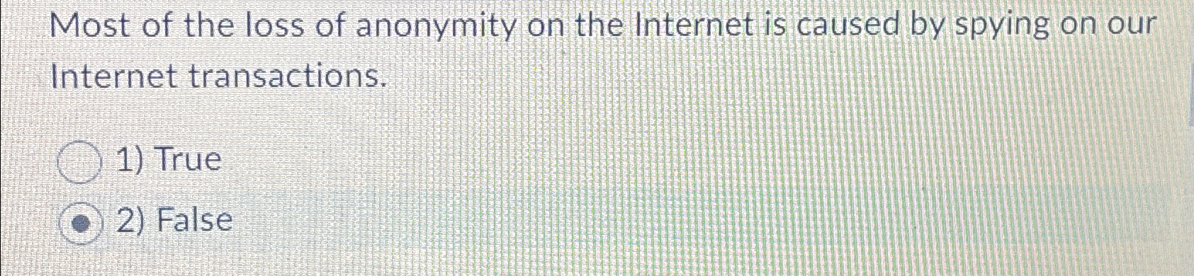 Most of the loss of anonymity on the Internet is