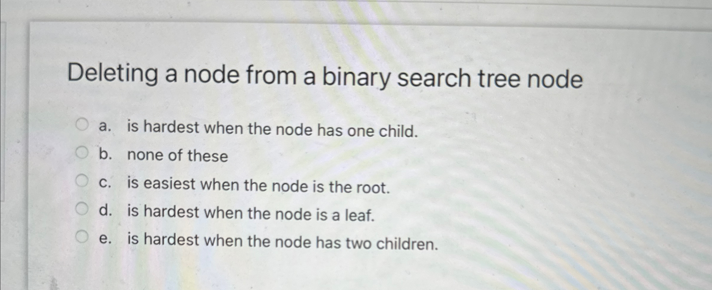 Deleting a node from a binary search tree node a