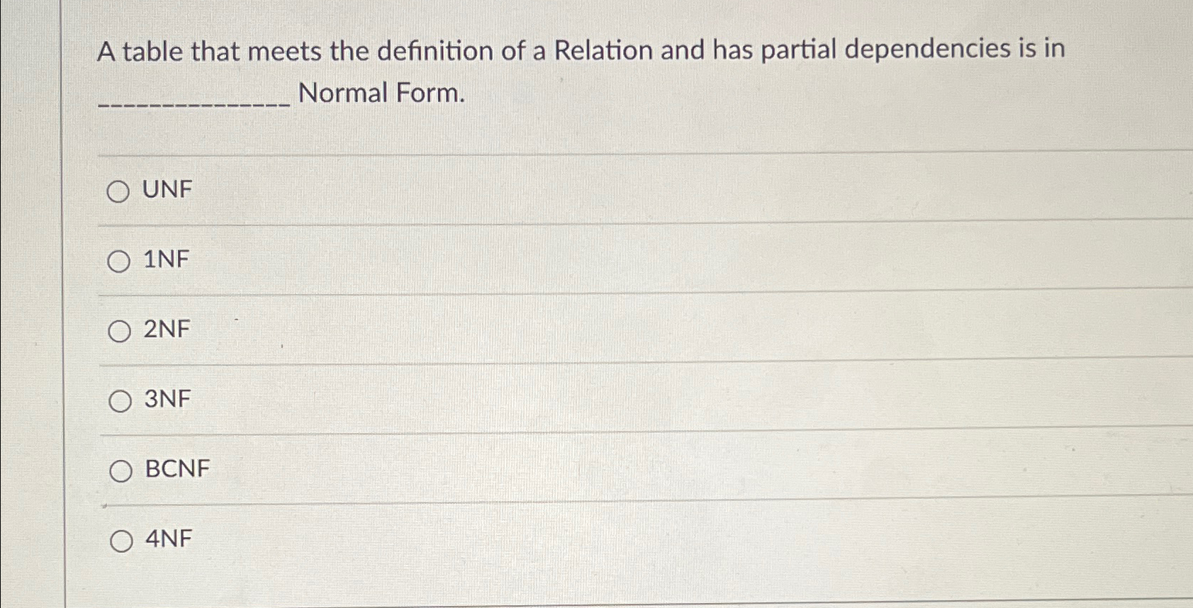 A table that meets the definition of a Relation