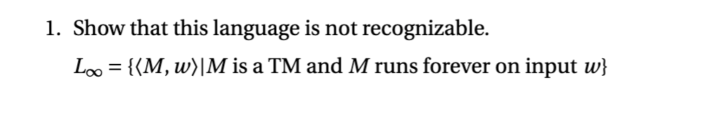 Show that this language is not recognizable. is a