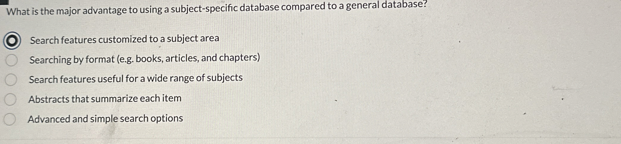 What is the major advantage to using a subject -