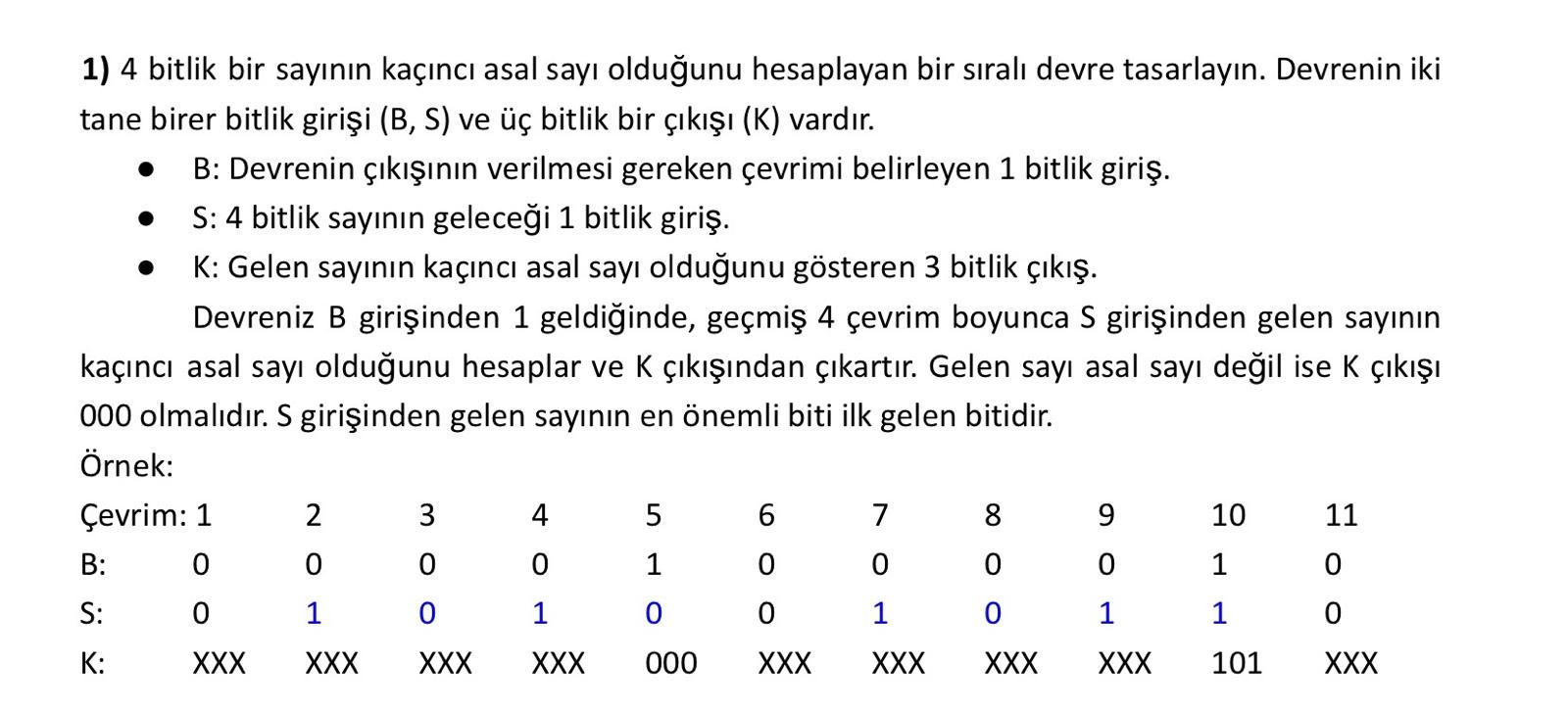 4 bitlik bir say n n ka nc asal say oldu unu