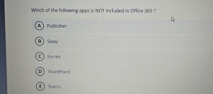 Which of the following apps is NOT included in