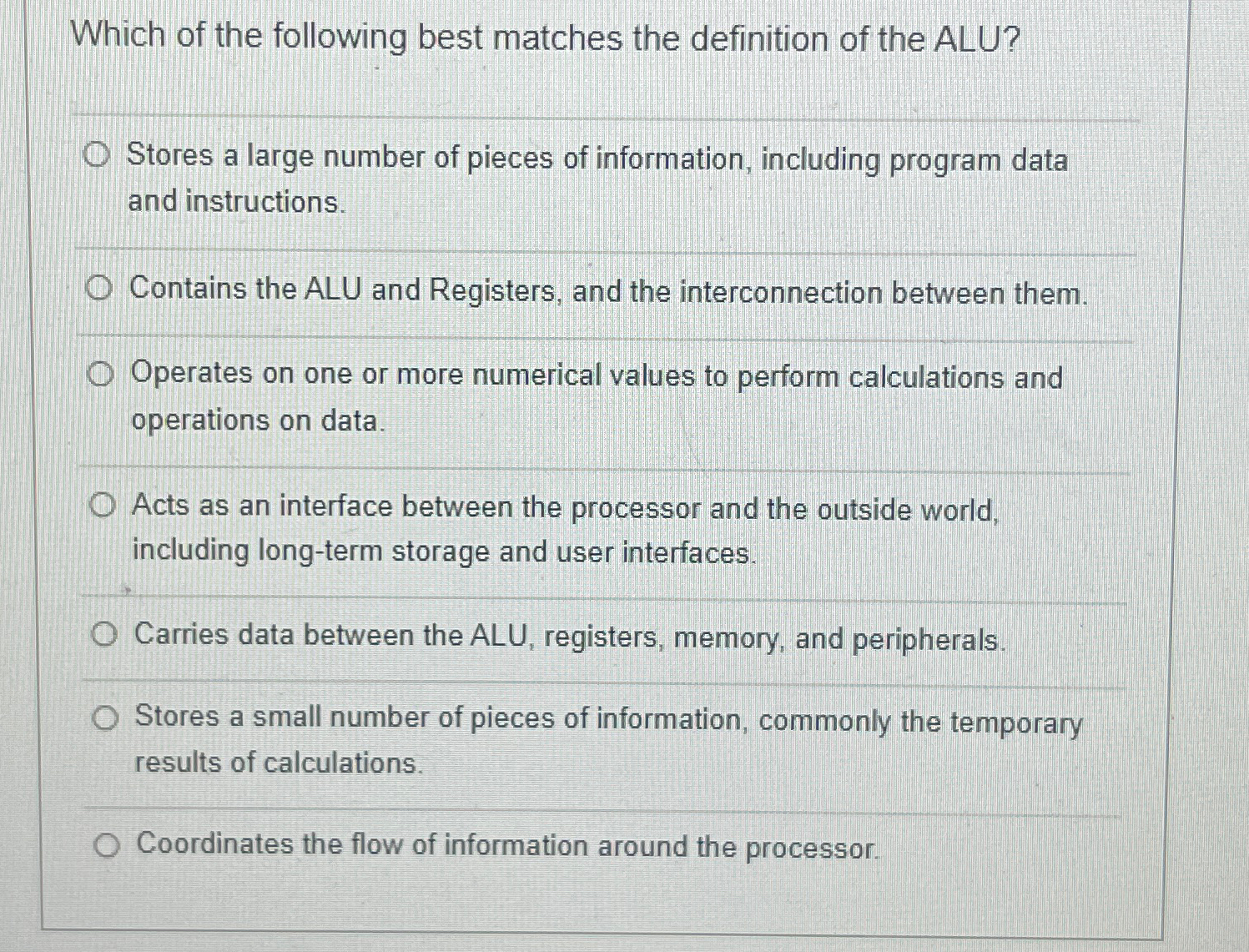 Which of the following best matches the