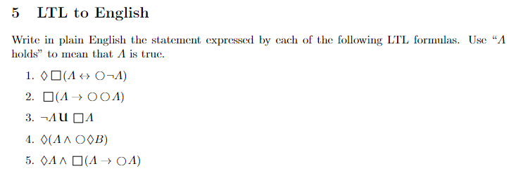 5 LTL to English Write in plain English the