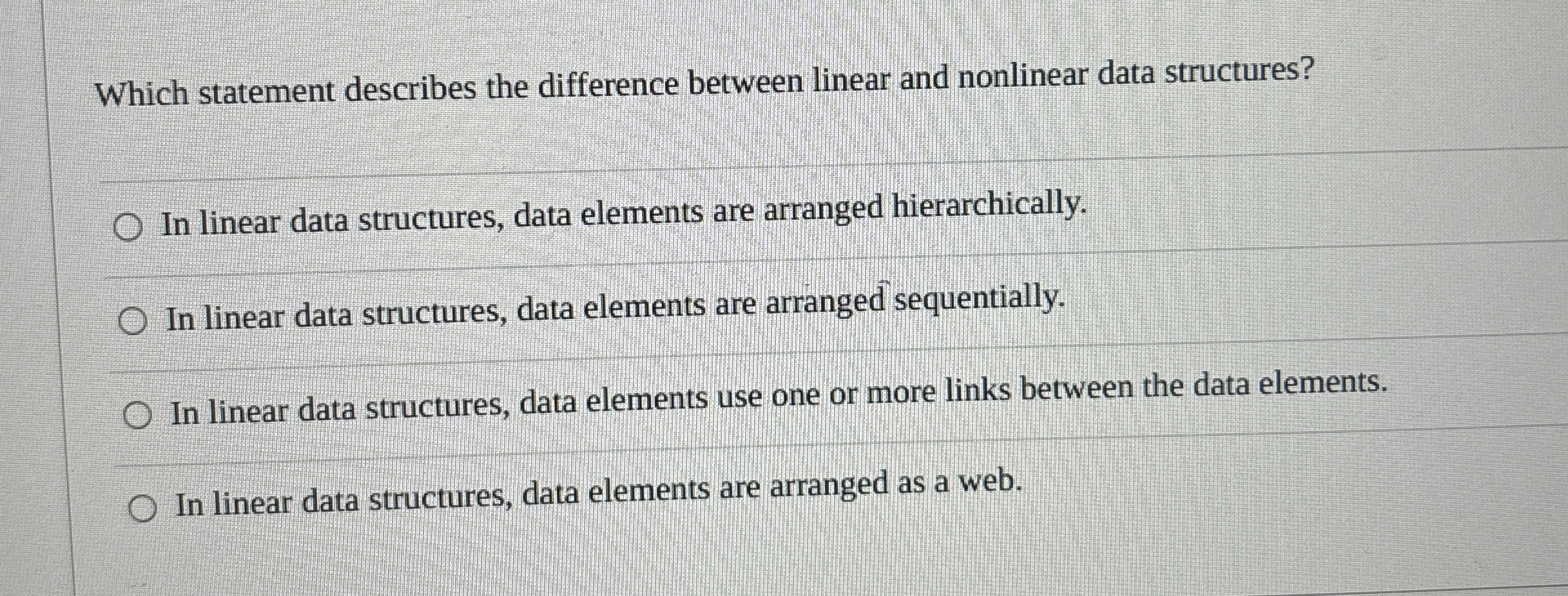 Which statement describes the difference between