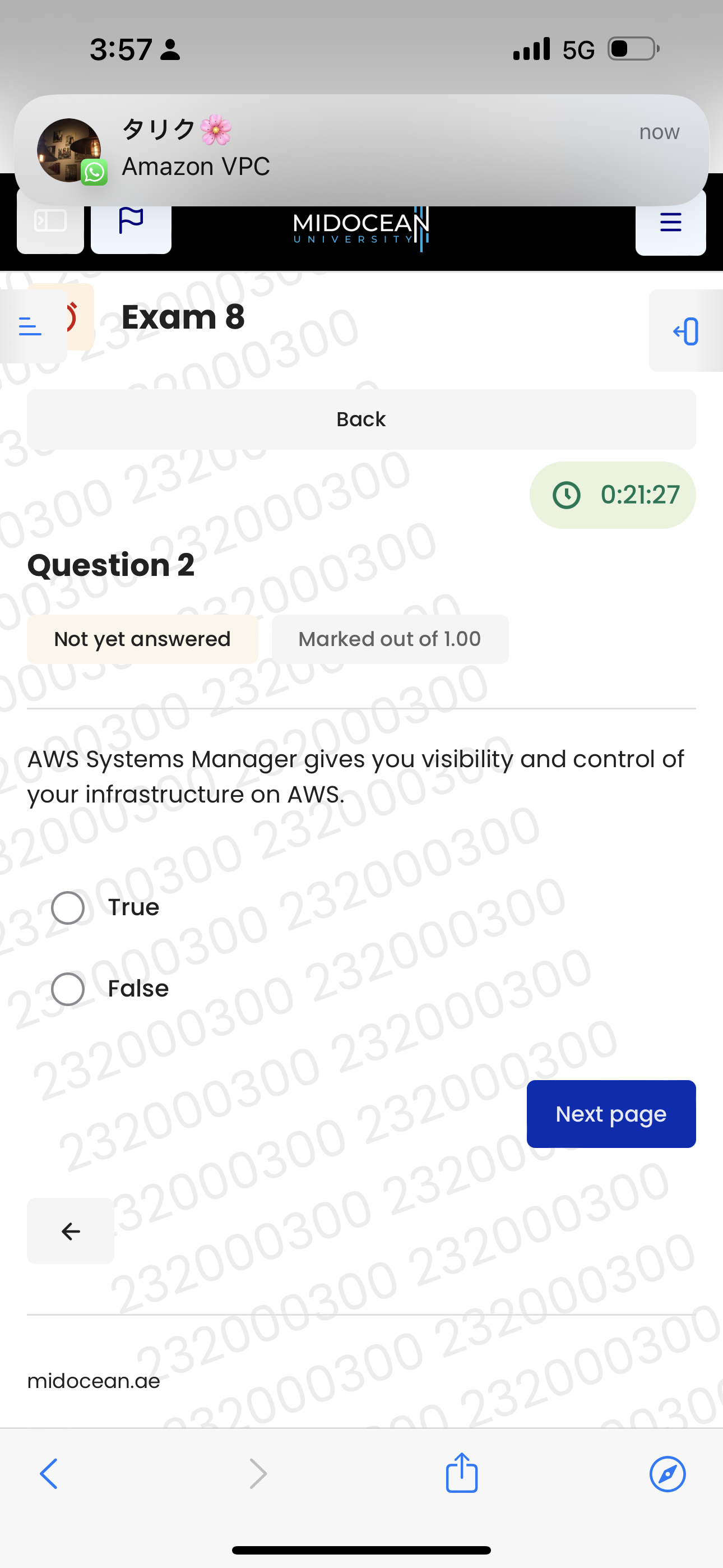 3 : 5 7 ill 5 G now Amazon VPC MIDOCEAN Exam 8