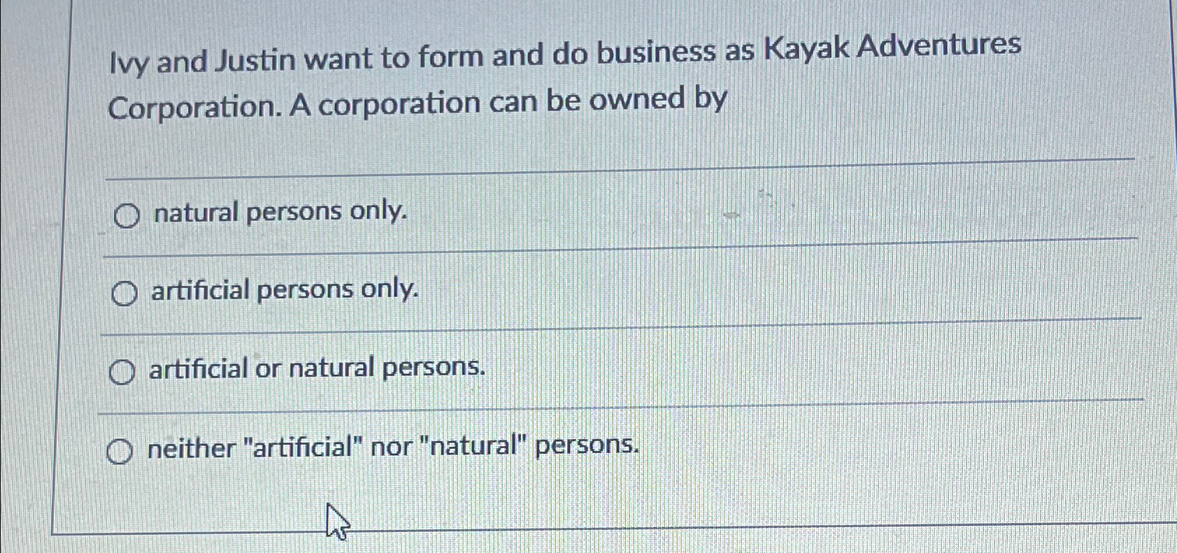 Ivy and Justin want to form and do business as