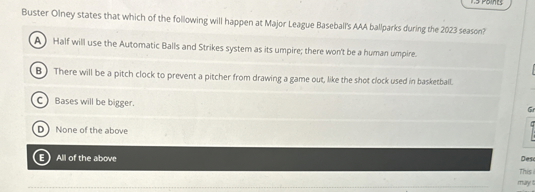 Buster Olney states that which of the following