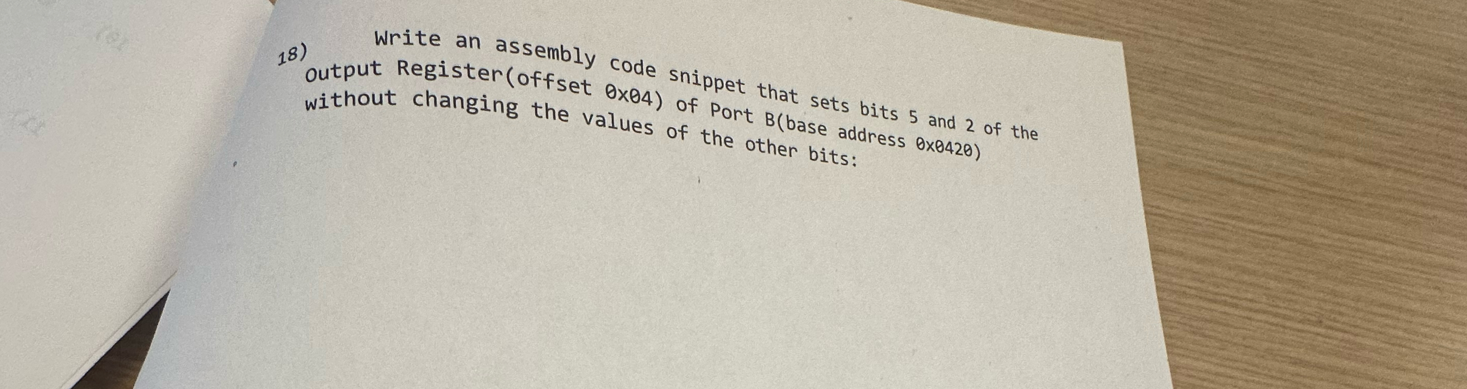 Write an assembly code snippet that sets bits 5