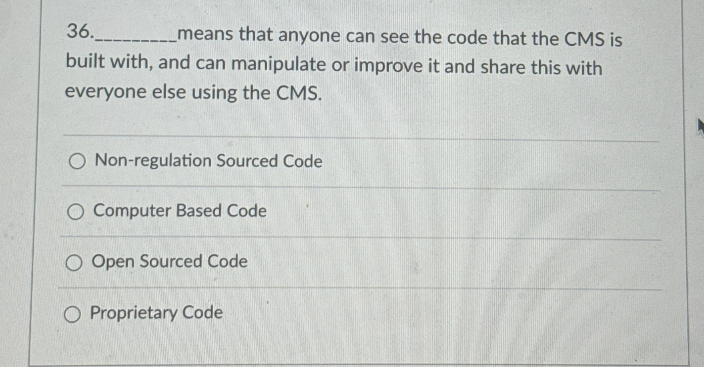 3 6 means that anyone can see the code that the