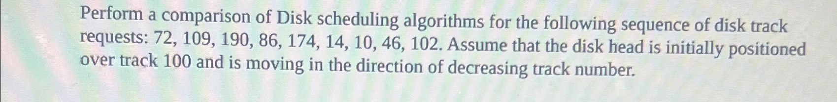 Perform a comparison of Disk scheduling