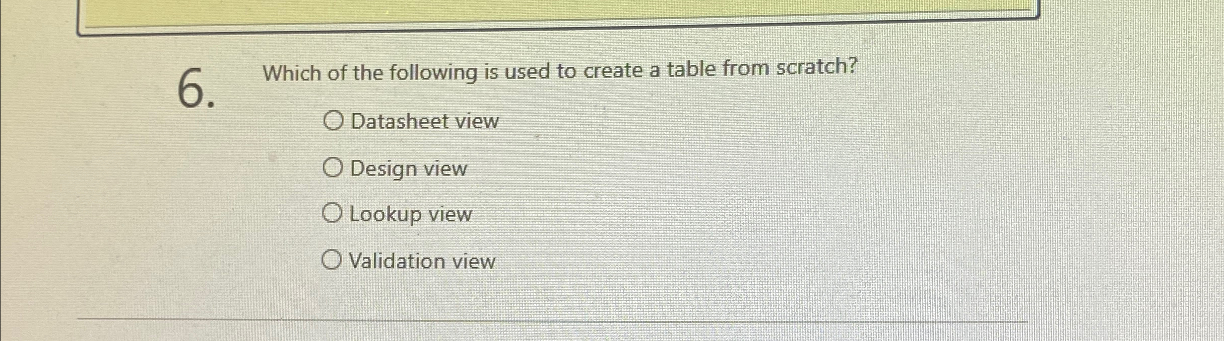 Which of the following is used to create a table