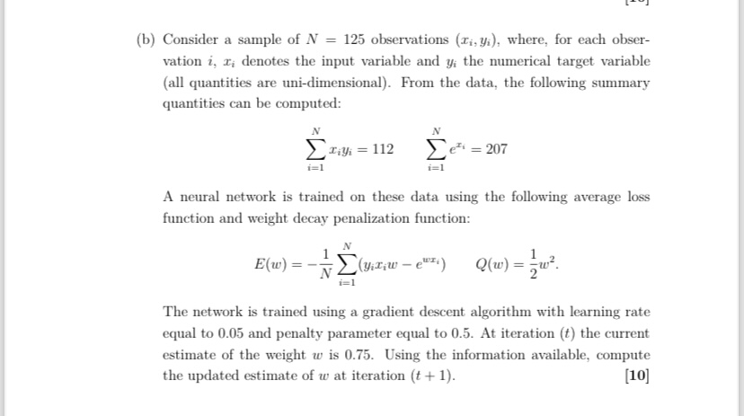( b ) Consider a sample of N = 1 2 5 observations