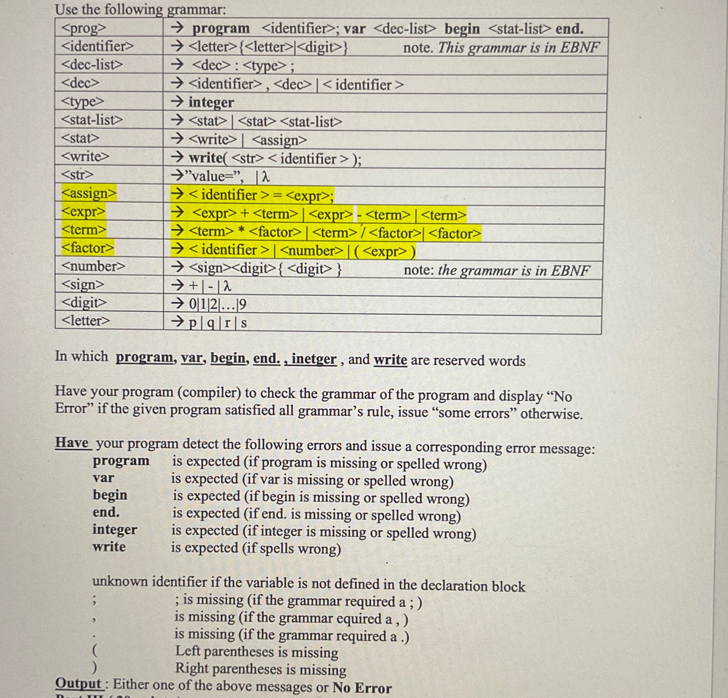 Use the following grammar: \ table [ [  style=