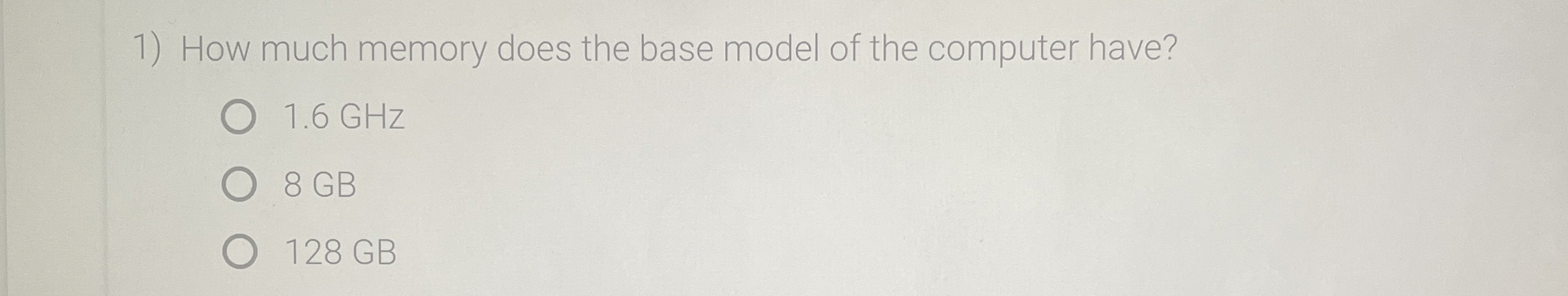How much memory does the base model of the
