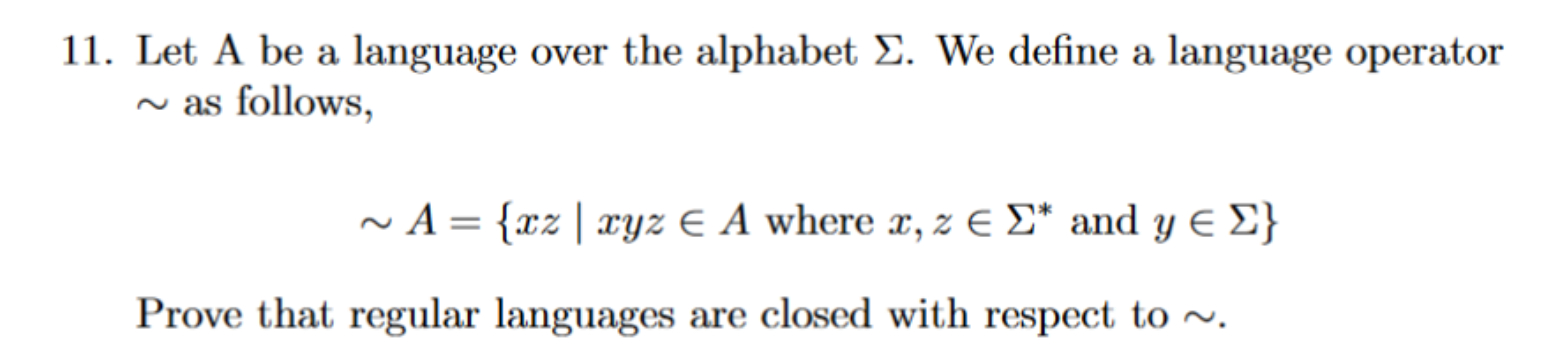 Let A be a language over the alphabet . We define