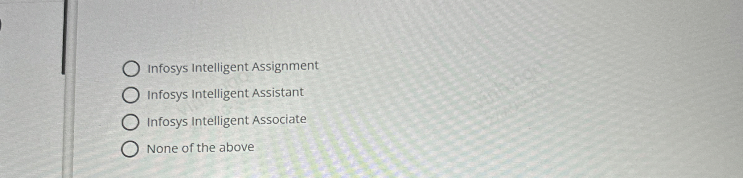 Infosys Intelligent Assignment Infosys