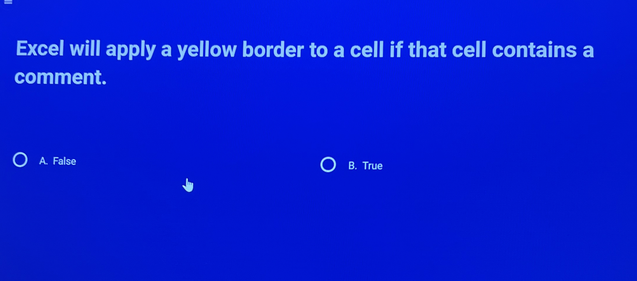 Excel will apply a yellow border to a cell if