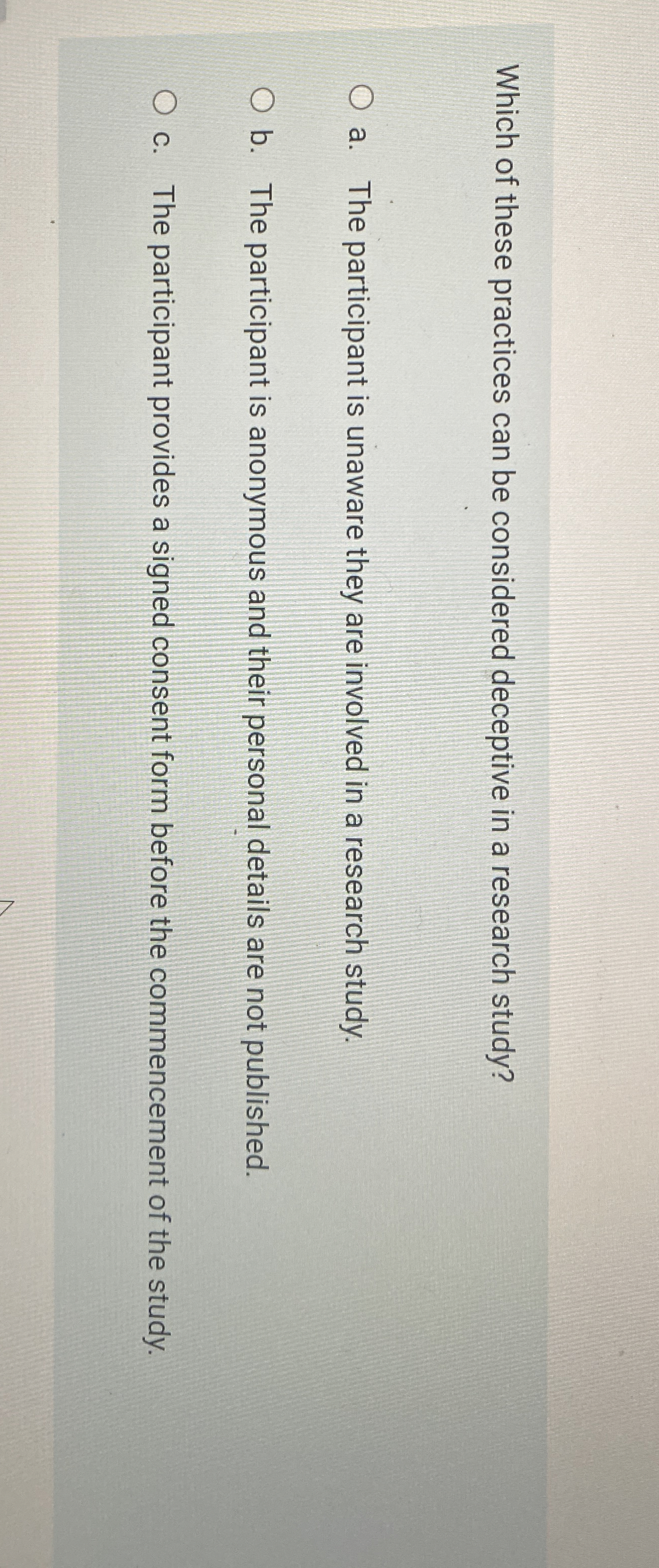 Which of these practices can be considered